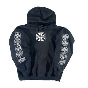 Vintage West Coast Choppers Hoodie Men's Medium Y2K Grunge Chrome Biker WCC